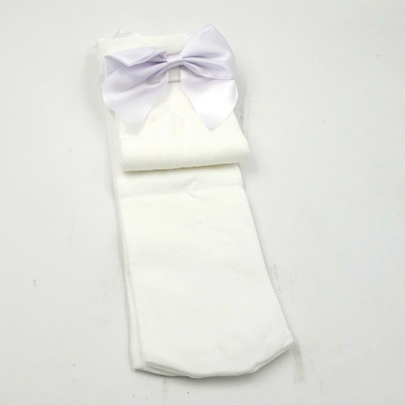 WHITE Knee-highs with Bow - Picture 2 of 2